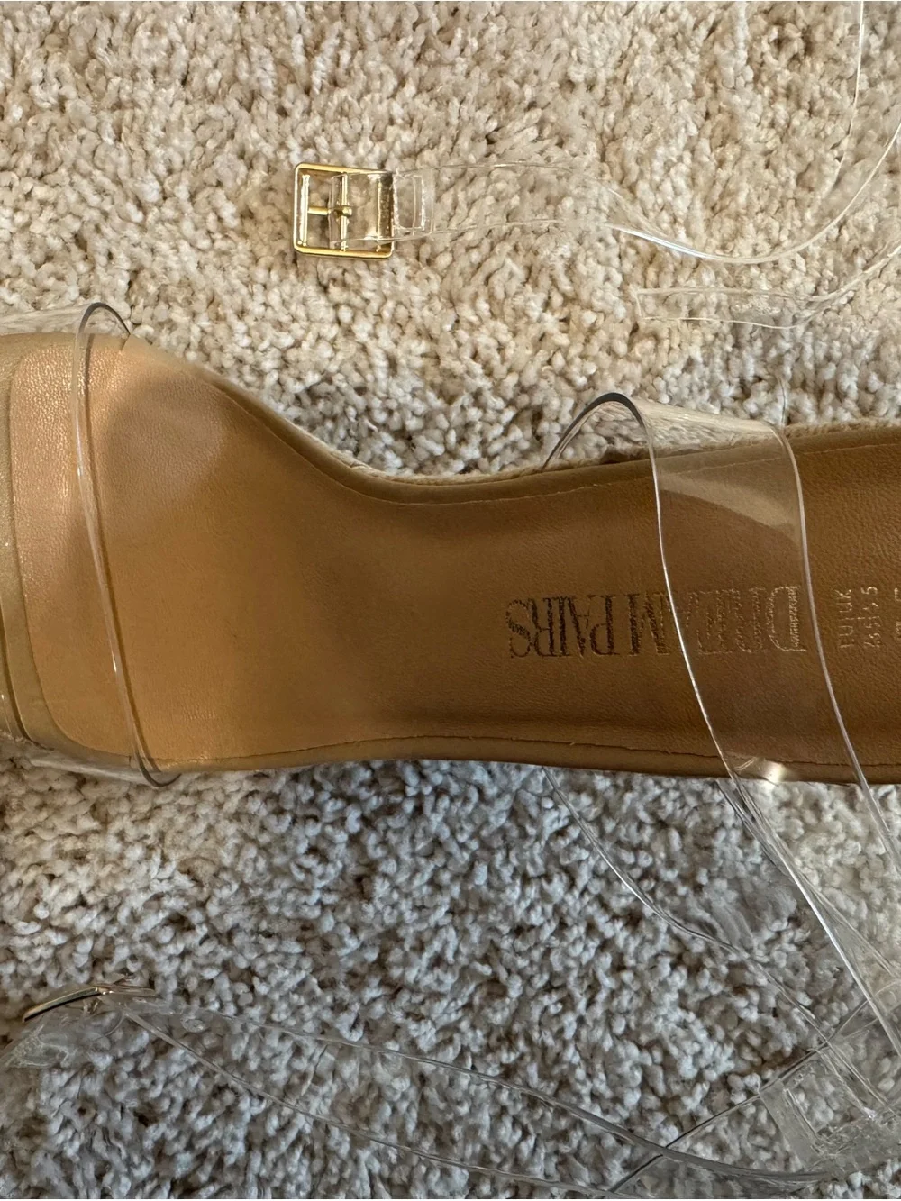 Dream Pairs Clear Strap Tan Espadrille Wedge Sandals with Ankle Tie